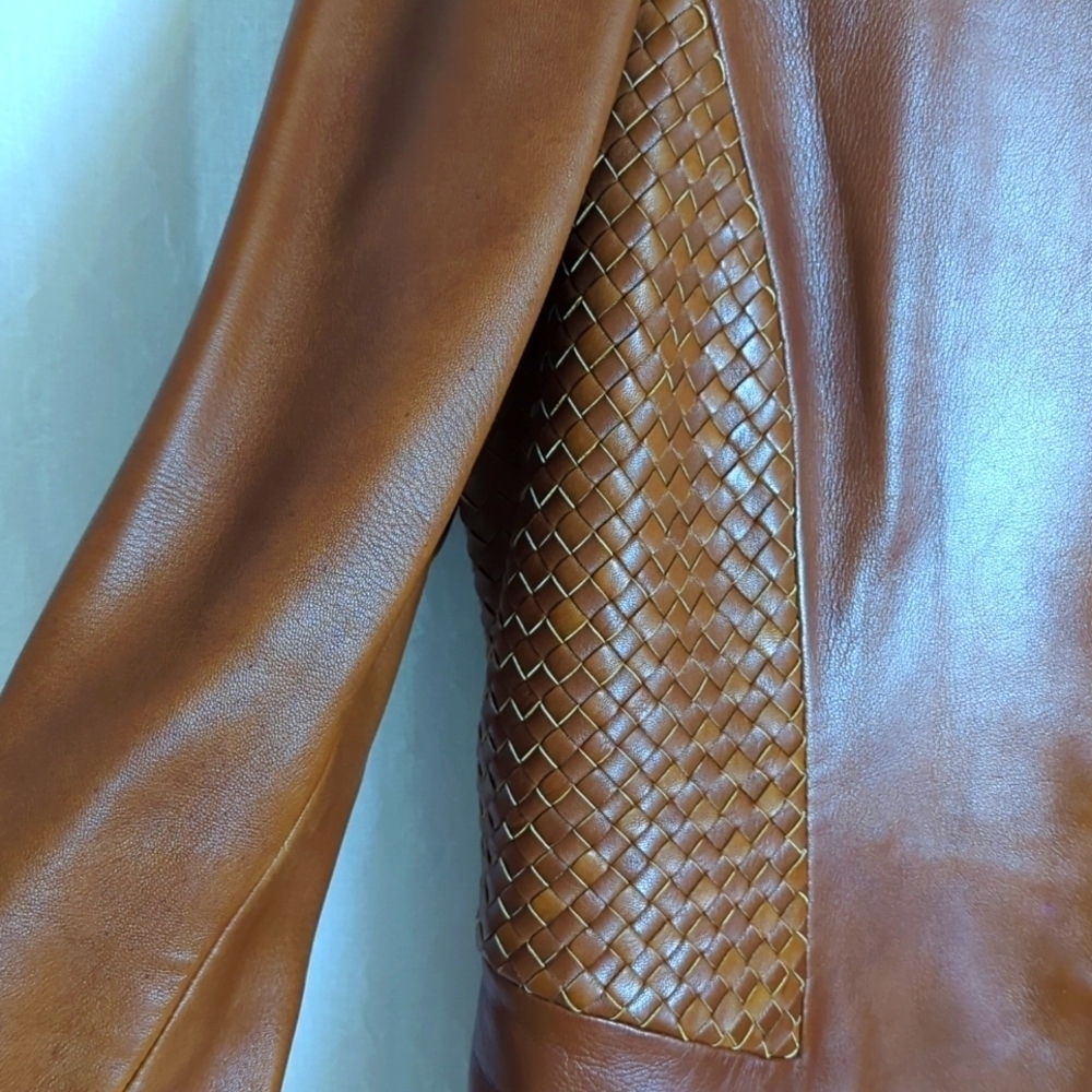 Dana Buchman Leather Jacket Size 10 Petite - Picture 4 of 10